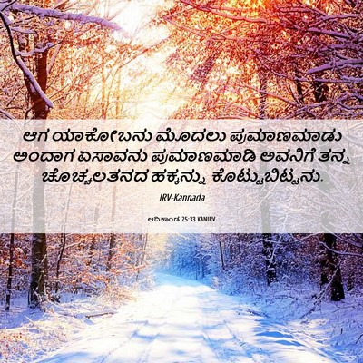 Picture 06 - ಆದಿಕಾಂಡ 25:33 KANIRV - ಆಗ ಯಾಕೋಬನು ಮೊದಲು - Bible Verse Picture