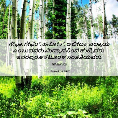 Picture 06 - ಆದಿಕಾಂಡ 25:4 KANIRV - ಗೇಫಾ, ಗೇಫೆರ್, - Bible Verse Picture