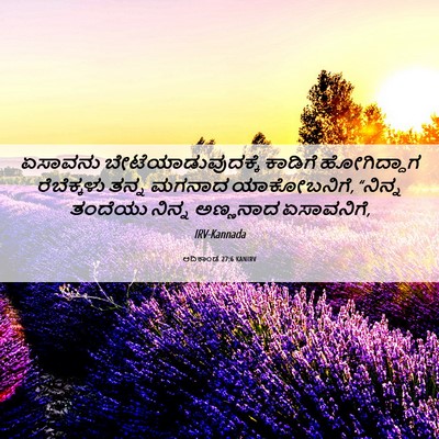 Picture 06 - ಆದಿಕಾಂಡ 27:6 KANIRV - ಏಸಾವನು - Bible Verse Picture
