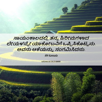 Picture 06 - ಆದಿಕಾಂಡ 29:23 KANIRV - ಸಾಯಂಕಾಲದಲ್ಲಿ ತನ್ನ - Bible Verse Picture