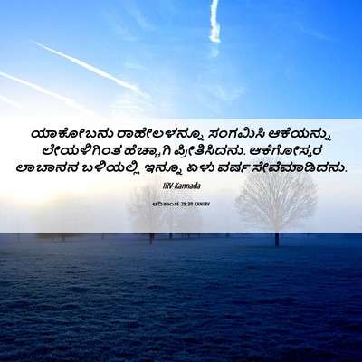 Picture 06 - ಆದಿಕಾಂಡ 29:30 KANIRV - ಯಾಕೋಬನು - Bible Verse Picture