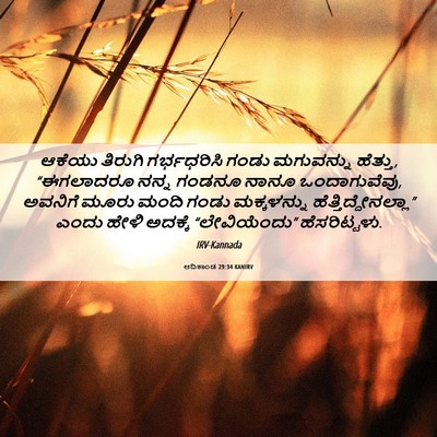 Picture 06 - ಆದಿಕಾಂಡ 29:34 KANIRV - ಆಕೆಯು ತಿರುಗಿ - Bible Verse Picture