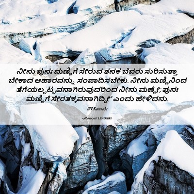 Picture 06 - ಆದಿಕಾಂಡ 3:19 KANIRV - ನೀನು ಪುನಃ ಮಣ್ಣಿಗೆ - Bible Verse Picture