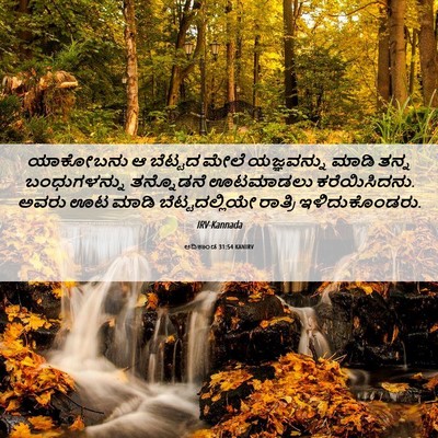 Picture 06 - ಆದಿಕಾಂಡ 31:54 KANIRV - ಯಾಕೋಬನು ಆ ಬೆಟ್ಟದ - Bible Verse Picture