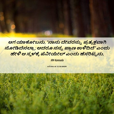Picture 06 - ಆದಿಕಾಂಡ 32:30 KANIRV - ಆಗ ಯಾಕೋಬನು, “ನಾನು - Bible Verse Picture
