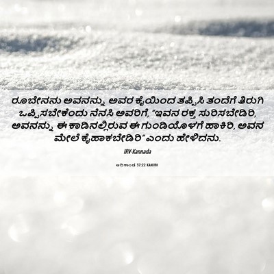 Picture 06 - ಆದಿಕಾಂಡ 37:22 KANIRV - ರೂಬೇನನು ಅವನನ್ನು - Bible Verse Picture