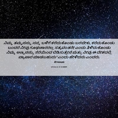 Picture 06 - ಆದಿಕಾಂಡ 42:34 KANIRV - ನಿಮ್ಮ ತಮ್ಮನನ್ನು - Bible Verse Picture