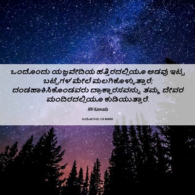 Picture 06 - ಆಮೋಸನು 2:8 KANIRV - ಒಂದೊಂದು ಯಜ್ಞವೇದಿಯ - Bible Verse Picture