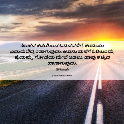Picture 06 - ಆಮೋಸನು 5:19 KANIRV - ಸಿಂಹದ ಕಡೆಯಿಂದ - Bible Verse Picture