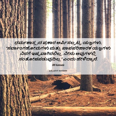 Picture 06 - ಇಬ್ರಿಯರಿಗೆ 10:8 KANIRV - ಧರ್ಮಶಾಸ್ತ್ರದ - Bible Verse Picture