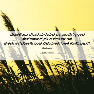 Picture 06 - ಇಬ್ರಿಯರಿಗೆ 3:5 KANIRV - ಮೋಶೆಯು ದೇವರ - Bible Verse Picture