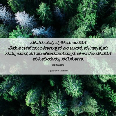 Picture 06 - ಎಫೆಸದವರಿಗೆ 1:14 KANIRV - ದೇವರು ತನ್ನ ಸ್ವಕೀಯ - Bible Verse Picture