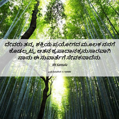 Picture 06 - ಎಫೆಸದವರಿಗೆ 3:7 KANIRV - ದೇವರು ತನ್ನ ಶಕ್ತಿಯ - Bible Verse Picture