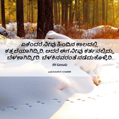 Picture 06 - ಎಫೆಸದವರಿಗೆ 5:8 KANIRV - ಏಕೆಂದರೆ ನೀವು - Bible Verse Picture