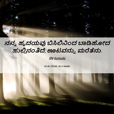Picture 06 - ಕೀರ್ತನೆಗಳು 102:4 KANIRV - ನನ್ನ ಹೃದಯವು - Bible Verse Picture