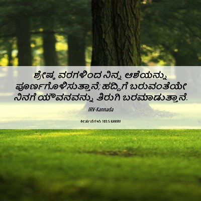 Picture 06 - ಕೀರ್ತನೆಗಳು 103:5 KANIRV - ಶ್ರೇಷ್ಠ ವರಗಳಿಂದ - Bible Verse Picture