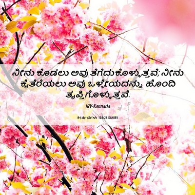 Picture 06 - ಕೀರ್ತನೆಗಳು 104:28 KANIRV - ನೀನು ಕೊಡಲು ಅವು - Bible Verse Picture