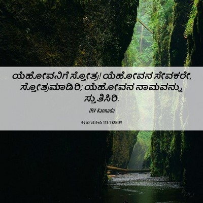 Picture 06 - ಕೀರ್ತನೆಗಳು 113:1 KANIRV - ಯೆಹೋವನಿಗೆ - Bible Verse Picture