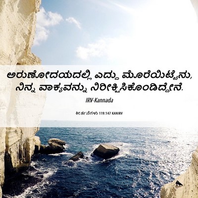 Picture 06 - ಕೀರ್ತನೆಗಳು 119:147 KANIRV - ಅರುಣೋದಯದಲ್ಲಿ - Bible Verse Picture