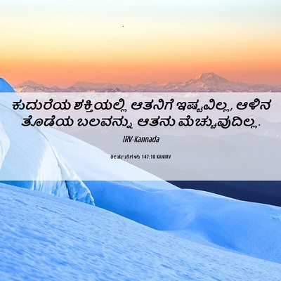 Picture 06 - ಕೀರ್ತನೆಗಳು 147:10 KANIRV - ಕುದುರೆಯ - Bible Verse Picture