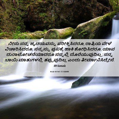 Picture 06 - ಕೀರ್ತನೆಗಳು 17:3 KANIRV - ನೀನು ನನ್ನ - Bible Verse Picture