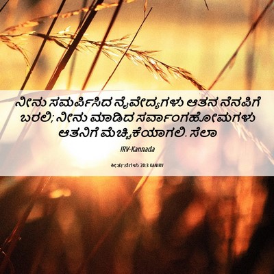 Picture 06 - ಕೀರ್ತನೆಗಳು 20:3 KANIRV - ನೀನು ಸಮರ್ಪಿಸಿದ - Bible Verse Picture