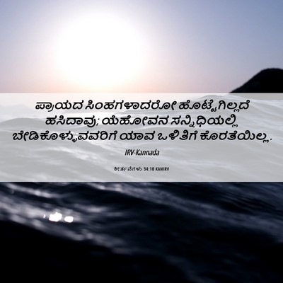 Picture 06 - ಕೀರ್ತನೆಗಳು 34:10 KANIRV - ಪ್ರಾಯದ ಸಿಂಹಗಳಾದರೋ - Bible Verse Picture