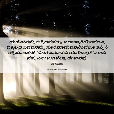 Picture 06 - ಕೀರ್ತನೆಗಳು 35:10 KANIRV - ಯೆಹೋವನೇ, - Bible Verse Picture