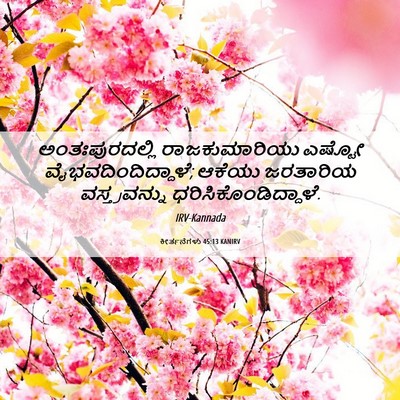 Picture 06 - ಕೀರ್ತನೆಗಳು 45:13 KANIRV - ಅಂತಃಪುರದಲ್ಲಿ - Bible Verse Picture