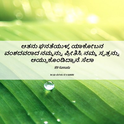 Picture 06 - ಕೀರ್ತನೆಗಳು 47:4 KANIRV - ಆತನು ಘನತೆಯುಳ್ಳ - Bible Verse Picture