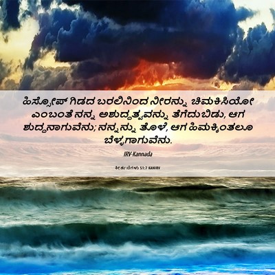 Picture 06 - ಕೀರ್ತನೆಗಳು 51:7 KANIRV - ಹಿಸ್ಸೋಪ್ ಗಿಡದ - Bible Verse Picture
