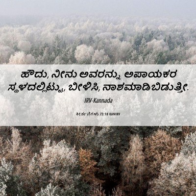 Picture 06 - ಕೀರ್ತನೆಗಳು 73:18 KANIRV - ಹೌದು, ನೀನು ಅವರನ್ನು - Bible Verse Picture