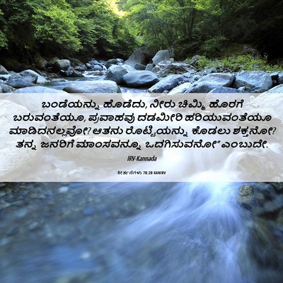 Picture 06 - ಕೀರ್ತನೆಗಳು 78:20 KANIRV - ಬಂಡೆಯನ್ನು ಹೊಡೆದು, - Bible Verse Picture