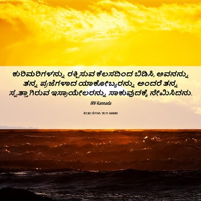 Picture 06 - ಕೀರ್ತನೆಗಳು 78:71 KANIRV - ಕುರಿಮರಿಗಳನ್ನು - Bible Verse Picture