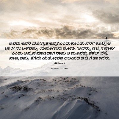 Picture 06 - ಜೆಕರ್ಯನು 11:13 KANIRV - ಅವರು ಇವನ ಯೋಗ್ಯತೆ - Bible Verse Picture