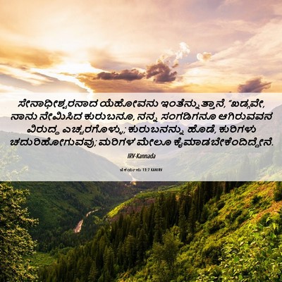 Picture 06 - ಜೆಕರ್ಯನು 13:7 KANIRV - ಸೇನಾಧೀಶ್ವರನಾದ - Bible Verse Picture