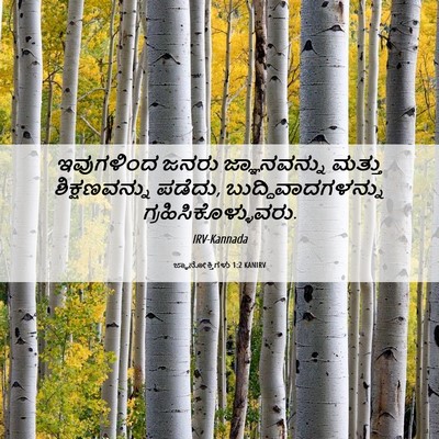 Picture 06 - ಜ್ಞಾನೋಕ್ತಿಗಳು 1:2 KANIRV - ಇವುಗಳಿಂದ ಜನರು - Bible Verse Picture