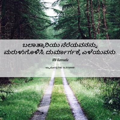 Picture 06 - ಜ್ಞಾನೋಕ್ತಿಗಳು 16:29 KANIRV - ಬಲಾತ್ಕಾರಿಯು - Bible Verse Picture