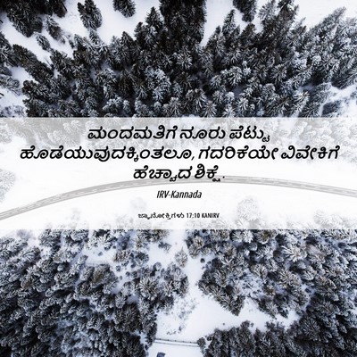 Picture 06 - ಜ್ಞಾನೋಕ್ತಿಗಳು 17:10 KANIRV - ಮಂದಮತಿಗೆ ನೂರು - Bible Verse Picture