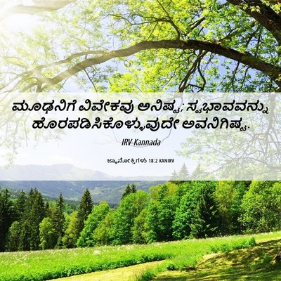 Picture 06 - ಜ್ಞಾನೋಕ್ತಿಗಳು 18:2 KANIRV - ಮೂಢನಿಗೆ ವಿವೇಕವು - Bible Verse Picture