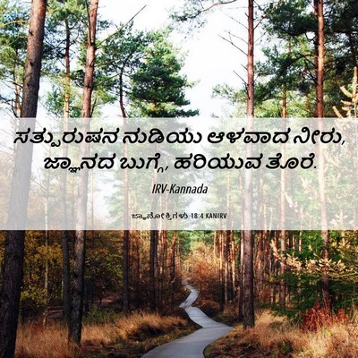 Picture 06 - ಜ್ಞಾನೋಕ್ತಿಗಳು 18:4 KANIRV - ಸತ್ಪುರುಷನ ನುಡಿಯು - Bible Verse Picture