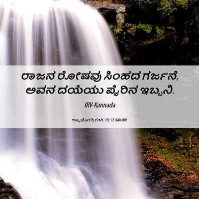 Picture 06 - ಜ್ಞಾನೋಕ್ತಿಗಳು 19:12 KANIRV - ರಾಜನ ರೋಷವು ಸಿಂಹದ - Bible Verse Picture