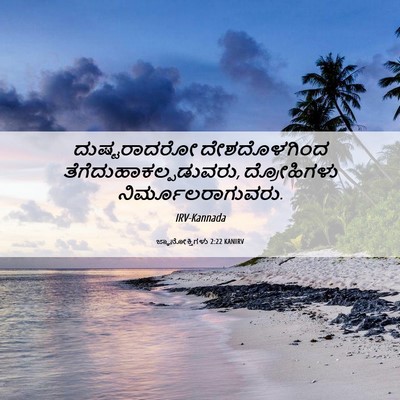 Picture 06 - ಜ್ಞಾನೋಕ್ತಿಗಳು 2:22 KANIRV - ದುಷ್ಟರಾದರೋ - Bible Verse Picture