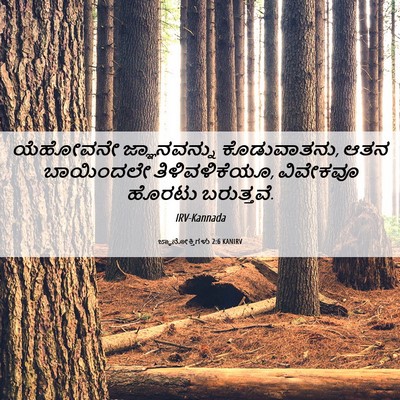 Picture 06 - ಜ್ಞಾನೋಕ್ತಿಗಳು 2:6 KANIRV - ಯೆಹೋವನೇ - Bible Verse Picture