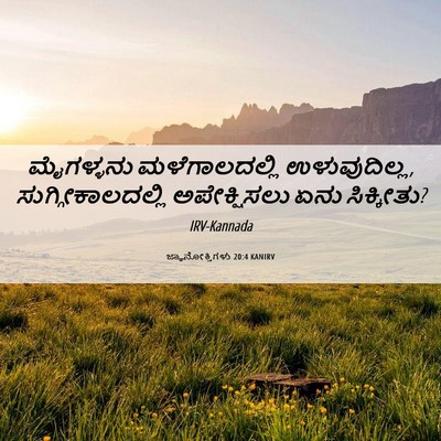 Picture 06 - ಜ್ಞಾನೋಕ್ತಿಗಳು 20:4 KANIRV - ಮೈಗಳ್ಳನು - Bible Verse Picture