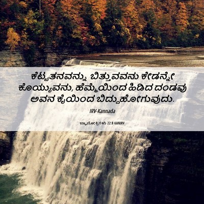 Picture 06 - ಜ್ಞಾನೋಕ್ತಿಗಳು 22:8 KANIRV - ಕೆಟ್ಟತನವನ್ನು - Bible Verse Picture