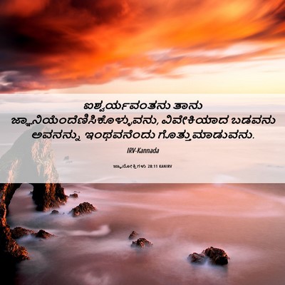 Picture 06 - ಜ್ಞಾನೋಕ್ತಿಗಳು 28:11 KANIRV - ಐಶ್ವರ್ಯವಂತನು ತಾನು - Bible Verse Picture