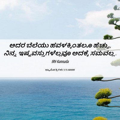 Picture 06 - ಜ್ಞಾನೋಕ್ತಿಗಳು 3:15 KANIRV - ಅದರ ಬೆಲೆಯು - Bible Verse Picture
