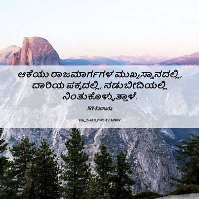 Picture 06 - ಜ್ಞಾನೋಕ್ತಿಗಳು 8:2 KANIRV - ಆಕೆಯು ರಾಜಮಾರ್ಗಗಳ - Bible Verse Picture