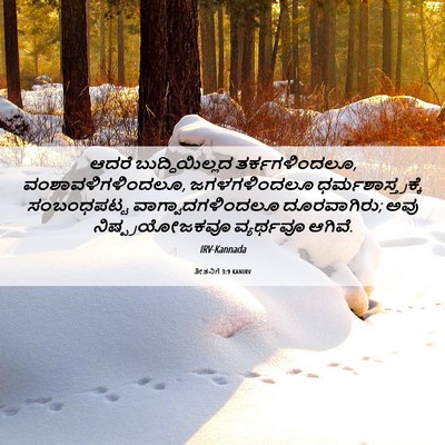 Picture 06 - ತೀತನಿಗೆ 3:9 KANIRV - ಆದರೆ ಬುದ್ಧಿಯಿಲ್ಲದ - Bible Verse Picture